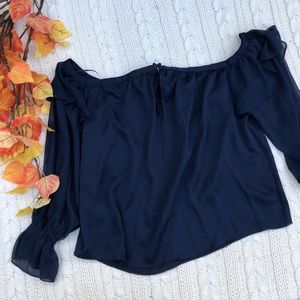 1. State Navy Off the Shoulder Blouse